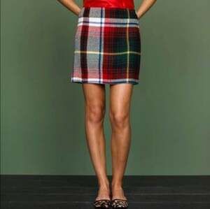 J. Crew Wool Tartan Plaid Holiday Scottish Mini Skirt Sz 10